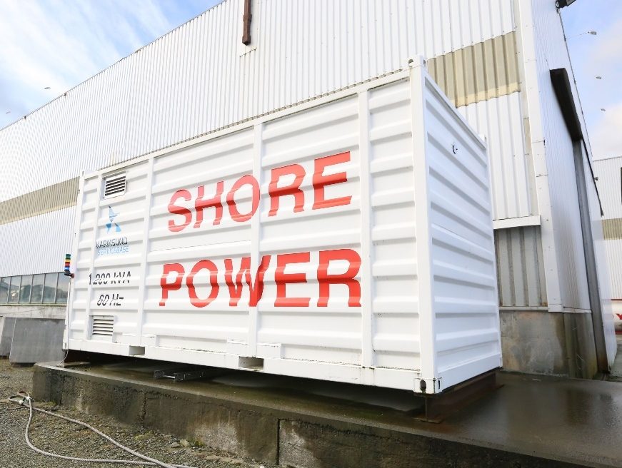 Landstrømcontainer på 1 200 kVA ved Karmsund Servicebase
